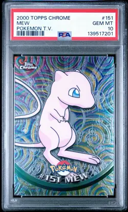 2000 Topps Chrome Mew Pokemon T.V. #151 PSA 10 Gem Mint - Image 1