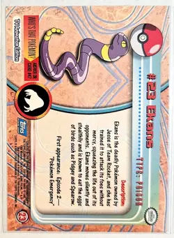 Pokemon 1999 Topps TV Ekans 23 Foil NM - Image 2