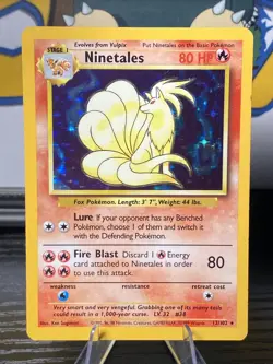 Ninetales 012/102 Pokemon TCG Base Set Unlimited Holo Rare Vintage 1999 WOTC - Image 1