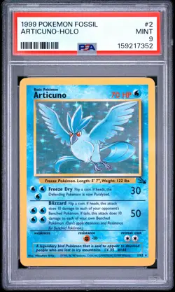 1999 POKEMON FOSSIL #2 ARTICUNO-HOLO PSA 9 - Image 1