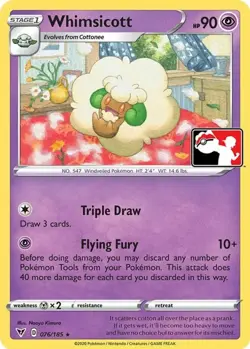 1x Whimsicott - 076/185 - Rare NM-Mint Pokemon Prize Pack Series - Image 1
