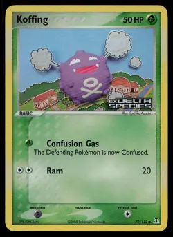Koffing 72/113 Common Delta Species Pokemon Reverse Holo Near Mint - Image 1