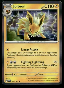 2023 SV: Scarlet & Violet 151 Jolteon Rare #135/165 - Image 1