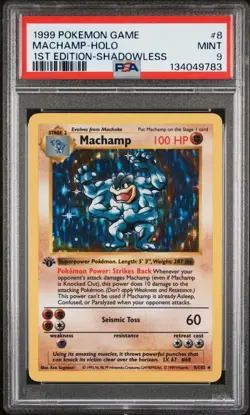 Machamp Holo 1st Edition Shadowless 1999 Pokemon Base Set Shadowless #8 PSA 9 - Image 2