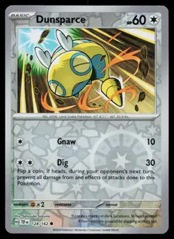 Dunsparce Common Reverse Holo Temporal Forces TEF 128/162 Pokemon NM 2024 - Image 1