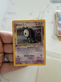 Pokemon TCG Neo Discovery Unown [A] 14/75 Holo 1st Edition LP/MP - Image 1