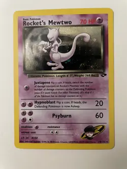Pokemon Gym Challenge 14/132 Rocket's Mewtwo Holo 70 NM - Image 2