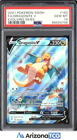 Pokemon 2021 Dragonite V 192/203 Alt Art Evolving Skies GEM MINT PSA 10 - Image 1