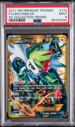 2017 POKEMON PREMIUM TRAINER XY COLLECTION PROMO #77A FULL ART/SHAYMIN EX PSA 9 - Image 1