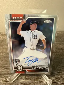 Troy Melton 2026 Topps Chrome On Card RC Auto Detroit Tigers - Image 1