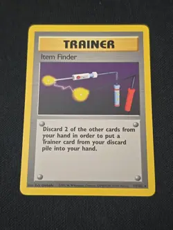 Item Finder 074/102 Base Set Regular Black Star Rare WOTC Vintage Pokemon TCG LP - Image 1