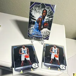 Topps Caleb Wilson North Carolina 2024-25 3-Card RC Lot Chrome TT-9/BCP-93 - Image 1