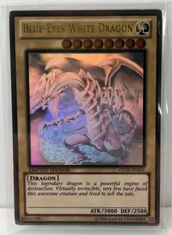 Konami Blue-Eyes White Dragon GLD5-EN001 Haunted Mine Ghost/Gold Rare Limited ED - Image 1