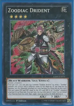 ZOODIAC DRIDENT SECRET RARE RATE-EN053 NEAR MINT YUGIOH - Image 1