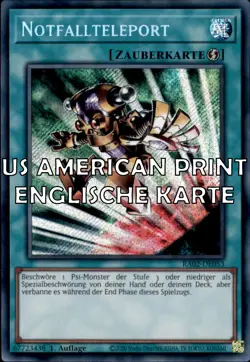 Yugioh RA02-EN053 - Emergency Teleport - Secret Rare - AMERICAN VERSION - Image 1