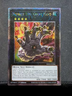number 106 giant hand Ra04-en066 Quarter Century Rare - Image 1