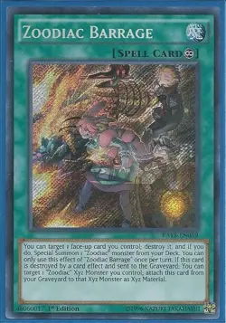 ZOODIAC BARRAGE SECRET RARE RATE-EN059 NEAR MINT YUGIOH - Image 1