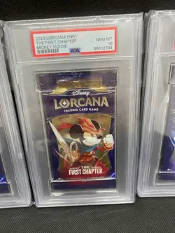 Lot 3 booster lorcana The First Chapter PSA 10 Elsa Mickey Maleficent - Image 3