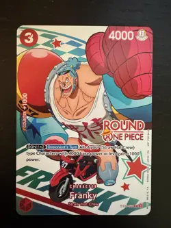 One Piece x Round 1 Franky Promo Card ST21-011 (English) - Image 1