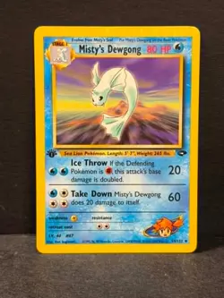 Pokemon MISTY'S DEWGONG 54/132 Gym Heroes RARE Stage 1 Playing Card TCG - Image 1