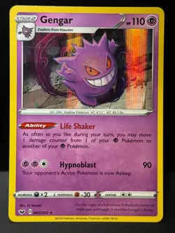 Gengar 085/202 SWSH Sword & Shield Rare Holo Pokemon Card NM - Image 1
