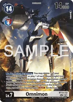 Omnimon Foil Secret Rare Limited Card -Another Knight- BT13-112 SEC NM - Image 1
