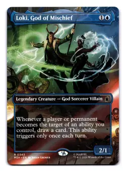 MTG Loki, God of Mischief (Borderless) NM R 343 Marvel Super Heroes - Image 1