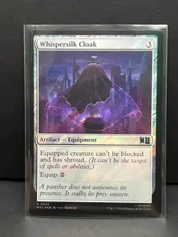 Whispersilk Cloak (Surge Foil) 225 Commander: Marvel Super Heroes MtG NM - Image 1