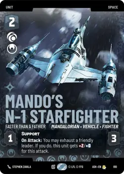 1x Mando's N-1 Starfighter - Faster than a Fathier - Prestige MTG - Ashes of the - Image 1