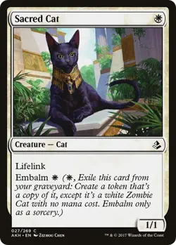 Sacred Cat 27 Common Amonkhet Magic: The Gathering Lightly Played - Image 1