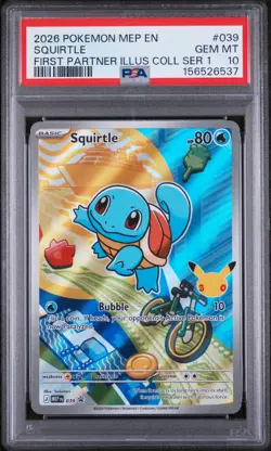 2026 POKEMON MEP EN-ME BLACK STAR PROMO #039 SQUIRTLE PSA 10 - Image 1