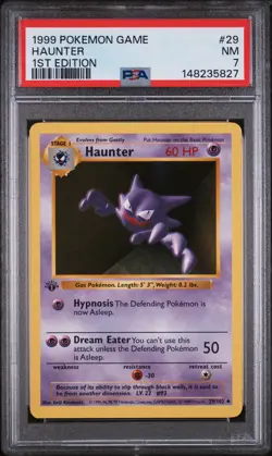 1999 Pokemon 1st Edition 29 Haunter PSA 7 148235827 - Image 1