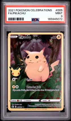 2021 POKEMON CELEBRATIONS #005 FULL ART/PIKACHU PSA 9 - Image 1