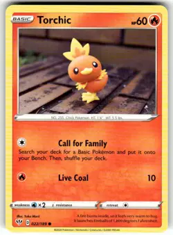 Torchic 022/189 Common Darkness Ablaze Pokemon Near Mint - Image 1