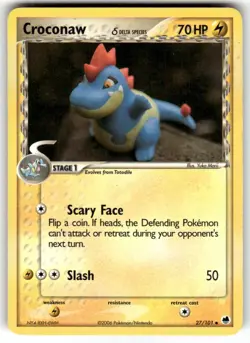 Croconaw 27/101 Uncommon Dragon Frontiers Pokemon Moderately Played - Image 1