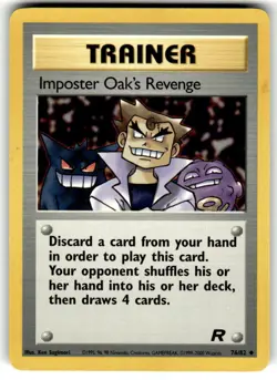 Imposter Oak's Revenge 76/82 Uncommon Team Rocket Pokemon Unlimited Near Mint - Image 1
