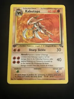 Pokemon TCG Kabutops Rare 1st Edition Fossil - Image 1