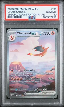 2023 POKEMON MEW EN-151 SPECIAL ILLUSTRATION RARE #199 CHARIZARD EX PSA 10 - Image 1