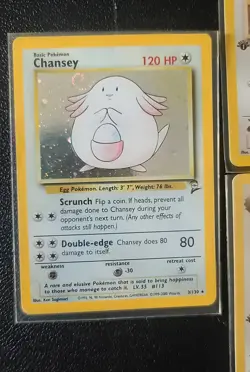 Chansey 3/130 (Holo) With Four 1st Edition Colorless (Non-Holo) Pokemon 1999 - Image 1