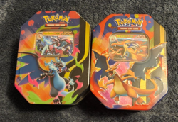 SEALED! (LOT OF 2) Pokemon TCG: Mega Charizard X and Y EX Tins - Image 1