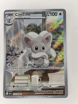 The Pokemon TCG Cinccino 153/086 Black Bolt Illustration Rare English NM - Image 1