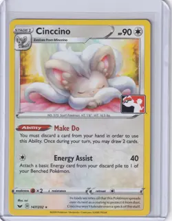 Cinccino 147/202 Pokemon Prize Pack Series 1 NM variant Sword & Shield Base - Image 1