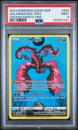 GALARIAN MOLTRES 284/159 CROWN ZENITH TIN SWSH BLACK STAR PROMO POKEMON PSA 9 - Image 1