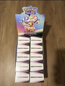 Pokemon TCG Prismatic Evolutions Booster Bundle x10 Display Case Unsealed - Image 2