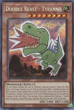 x1 Doodle Beast - Tyranno - BLCR-EN033 - Secret Rare - 1st Edition Yu-Gi-Oh! M/N - Image 1