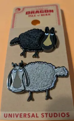 New Epic Universe Isle Of Berk Furry Sheep Pin Set How To Train Your Dragon - Image 1