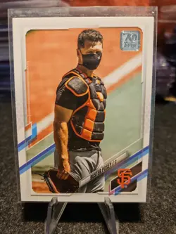 2021 Topps - Image Variation Buster Posey #301 Wearing Catcher's Gear - Image 1
