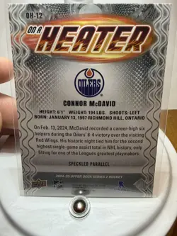 2024-25 Upper Deck #OH-12 Connor McDavid On a Heater Speckled - Image 2