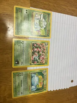 *HEAVILY PLAYED* Venusaur 15/102 Base Set Holo Rare Unlimited w/ two bonus cards - Image 3