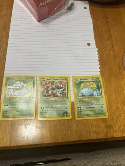 *HEAVILY PLAYED* Venusaur 15/102 Base Set Holo Rare Unlimited w/ two bonus cards - Image 5